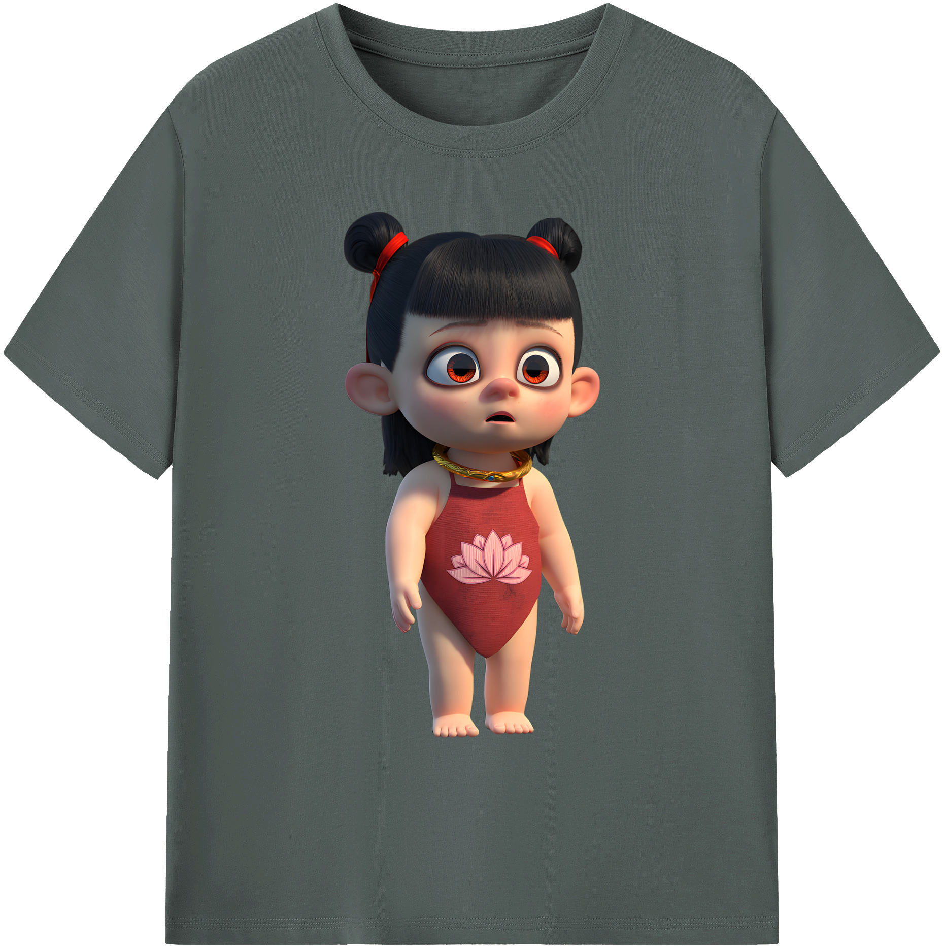 （画像用） Ne Zha 2 ナタ 魔童の大暴れ 綿100％ メンズ半袖Tシャツ｜肌触りやわらか＆通気性